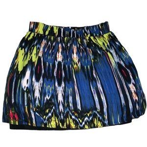 Rampage Blue Green Pink Black Lined Mini Skirt 2 Pockets Belt Loops Size Small